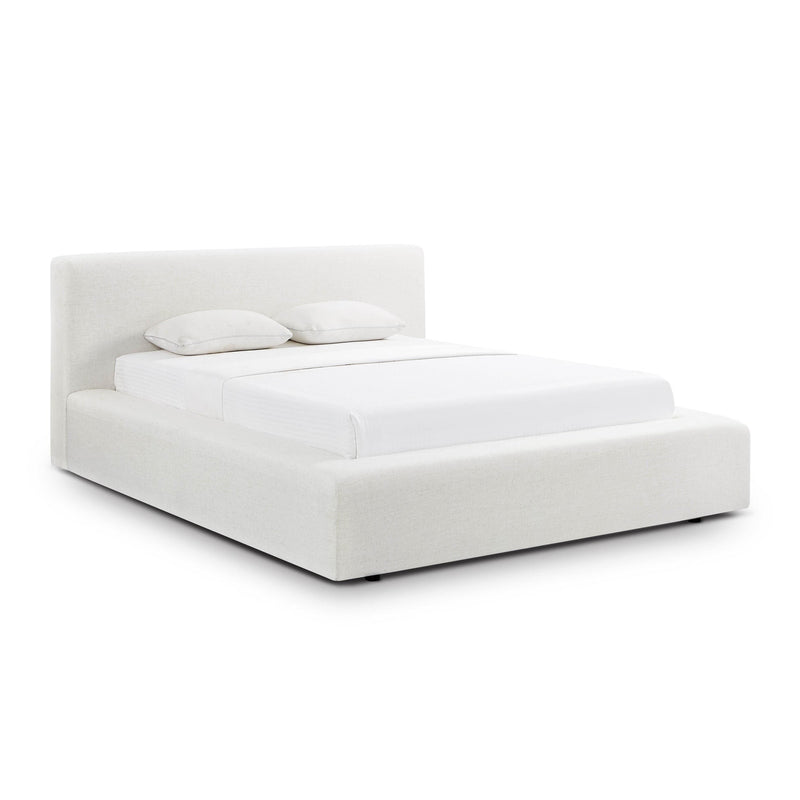 Meena Upcycled Linen Storage King Bed in Cream