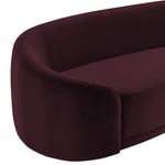 Contessa Curved Velvet Sofa in Mulberry