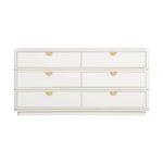 Julieta 62" Acacia Wood 6-Drawer Dresser in Cream