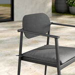 Aeris Stackable Outdoor Aluminum Dining Armchair Set of 2 in Charcoal