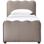 Gatsby Velvet Twin Trundle Bed in Taupe