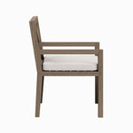 Northlake Outdoor Teak Dining Armchair in Weathered Gray
