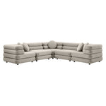 Jubilee 5-Piece Velvet Sectional Sofa in Almond