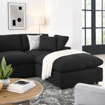 Commix 7-Piece Down Filled Sectional Sofa in Black