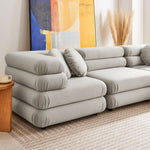 Jubilee 5-Piece Velvet Sectional Sofa in Almond