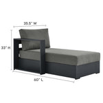 Tahoe 4-Piece Outdoor Aluminum Sectional Sofa Set in Gray Charcoal