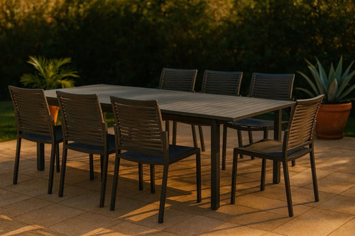 Maldives Mesh and Rope Outdoor Dining Chair in Grey