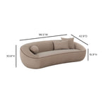 Jenny 98.5" Faux Mohair Sofa in Taupe