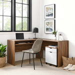 Envision Desk and File Cabinet Set in Walnut / White