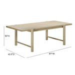 Gata 87" Outdoor Rectangular Dining Table in Light Teak