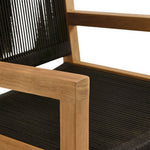 Vienna Outdoor Teak and Rope Dining Armchairs Set of 2 in Natural Black