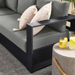 Tahoe 5-Piece Outdoor Aluminum Sectional Sofa Set in Gray Charcoal