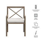 Northlake Outdoor Teak Dining Armchair in Weathered Gray
