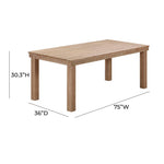 Cassie 108" Outdoor Rectangular Dining Table in Natural