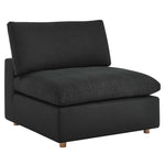 Commix 7-Piece Down Filled Sectional Sofa in Black