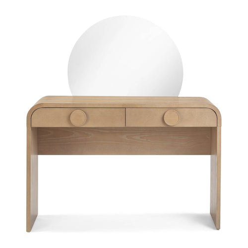 Moonrise 48" Natural Ash Vanity Desk with Mirror in Natural Ash