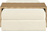 Woodra Velvet Coffee Table / Ottoman in Cream