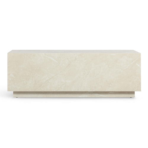 Romy 47" Coffee Table in Cream Travertine