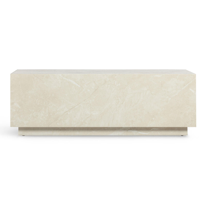 Romy 47" Coffee Table in Cream Travertine