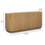Moora 70" Natural Ash 4-Door Sideboard in Natural Ash