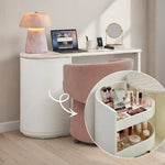 Marlene 47" Faux Travertine Vanity Desk in Cream
