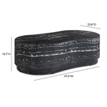 Hades 47" Faux Marble Concrete Coffee Table in Black Marble