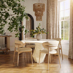 Zinea Velvet Dining Chair in Cream