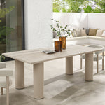 Nautica Outdoor 87" Rectangular Aluminum Dining Table in Taupe