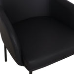 Sydney Vegan Leather Armchair - Set of 2 in Black