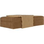 Woodra Velvet Coffee Table / Ottoman in Saddle