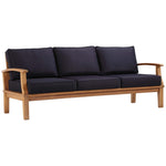 Marina Outdoor Teak Sofa in Natural Navy