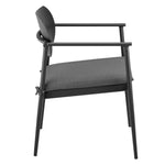 Aeris Stackable Outdoor Aluminum Dining Armchair Set of 2 in Charcoal
