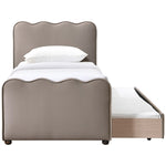 Gatsby Velvet Twin Trundle Bed in Taupe