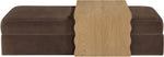 Woodra Velvet Coffee Table / Ottoman in Brown