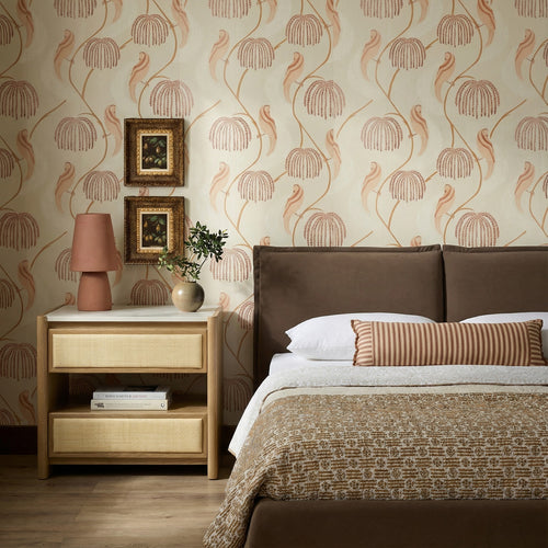 Mel Faux Mohair Velvet King Bed in Brown