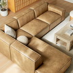 Restore 4-Piece Vegan Leather Sectional in Toast