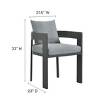 Tahoe Outdoor Aluminum Dining Chair in Gray Gray