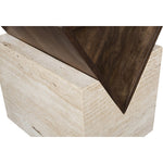 Opus Travertine End Table in Brown
