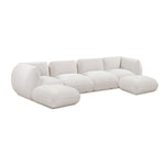 Arezza Chenille U-Chaise Sectional in Stone White