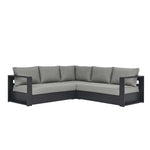 Tahoe 3-Piece Outdoor Aluminum Sectional Sofa Set in Gray Gray