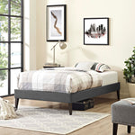 Tessie King Fabric Bed Frame in Gray