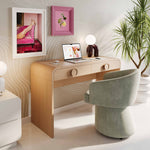 Moonrise 48" Natural Ash Vanity Desk with Mirror in Natural Ash