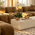 Romy 47" Coffee Table in Cream Travertine