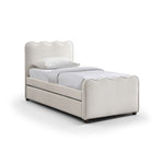 Gatsby Velvet Twin Trundle Bed in Cream