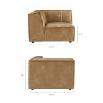 Restore 4-Piece Vegan Leather Sectional in Toast