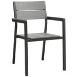 Maine Outdoor Dining Armchair Set of 2 in Brown Gray