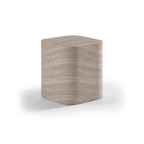 Vellon Concrete End Table in Travertine
