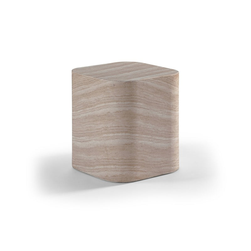 Vellon Concrete End Table in Travertine