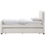 Gatsby Velvet Twin Trundle Bed in Cream