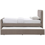 Gatsby Velvet Twin Trundle Bed in Taupe